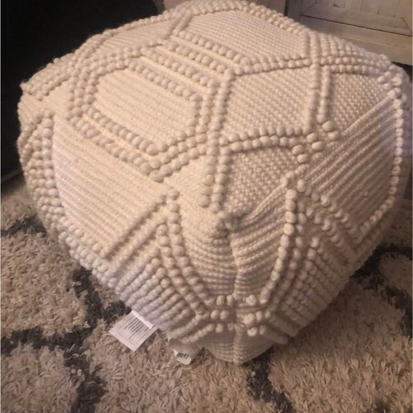 Gorgeous Stitched Ottoman Pouf - Picture 2 of 3